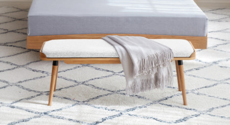 MODERN WOODEN BED BENCH