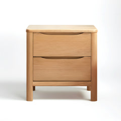 Bedside Table 2 Drawers Side Table Nightstand Storage Solid Oak Wood