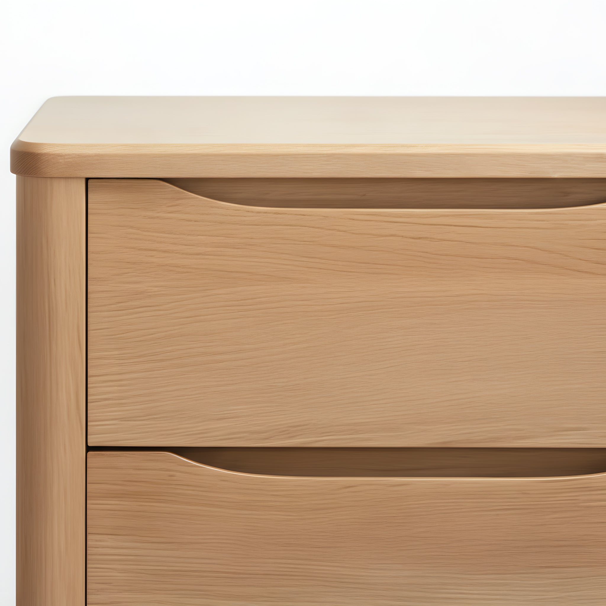 Bedside Table 2 Drawers Side Table Nightstand Storage Solid Oak Wood