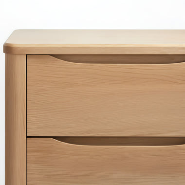 Bedside Table 2 Drawers Side Table Nightstand Storage Solid Oak Wood