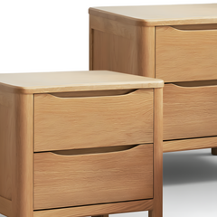 2 x Bedside Table 2 Drawers Side Table Nightstand Storage Solid Oak Wood