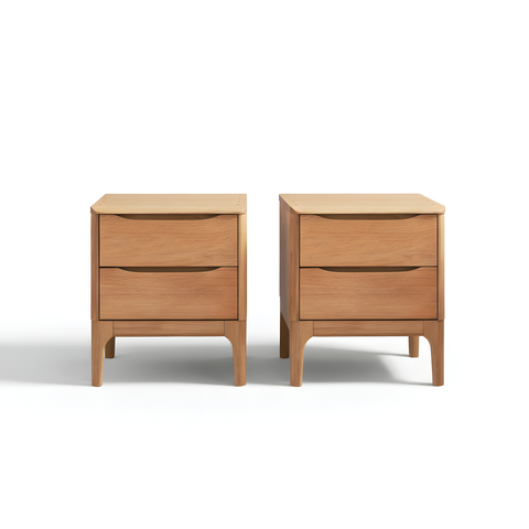 Skive Set of 2 American Oak Wood Bedside Table