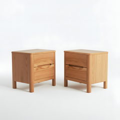 MIUZ 2x Bedside Table Bed Side Tables Drawers Side Tables Solid Timber American Oak Wood Nightstand