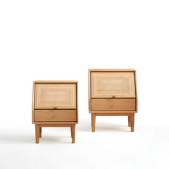 MIUZ 2x Solid Timber Bedside Tables Drawers Side Table Nightstand Storage Cabinet Wood