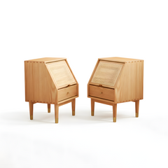 MIUZ 2x Solid Timber Bedside Tables Drawers Side Table Nightstand Storage Cabinet Wood