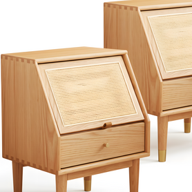 Arhus Set of 2 Solid Oak Wood Bedside Table