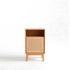 MIUZ Solid Timber Side Table Storage Cabinet Bedside Table Bathroom Lamp American Oak