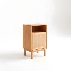 MIUZ Solid Timber Side Table Storage Cabinet Bedside Table Bathroom Lamp American Oak