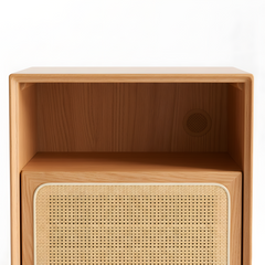 MIUZ Solid Timber Side Table Storage Cabinet Bedside Table Bathroom Lamp American Oak