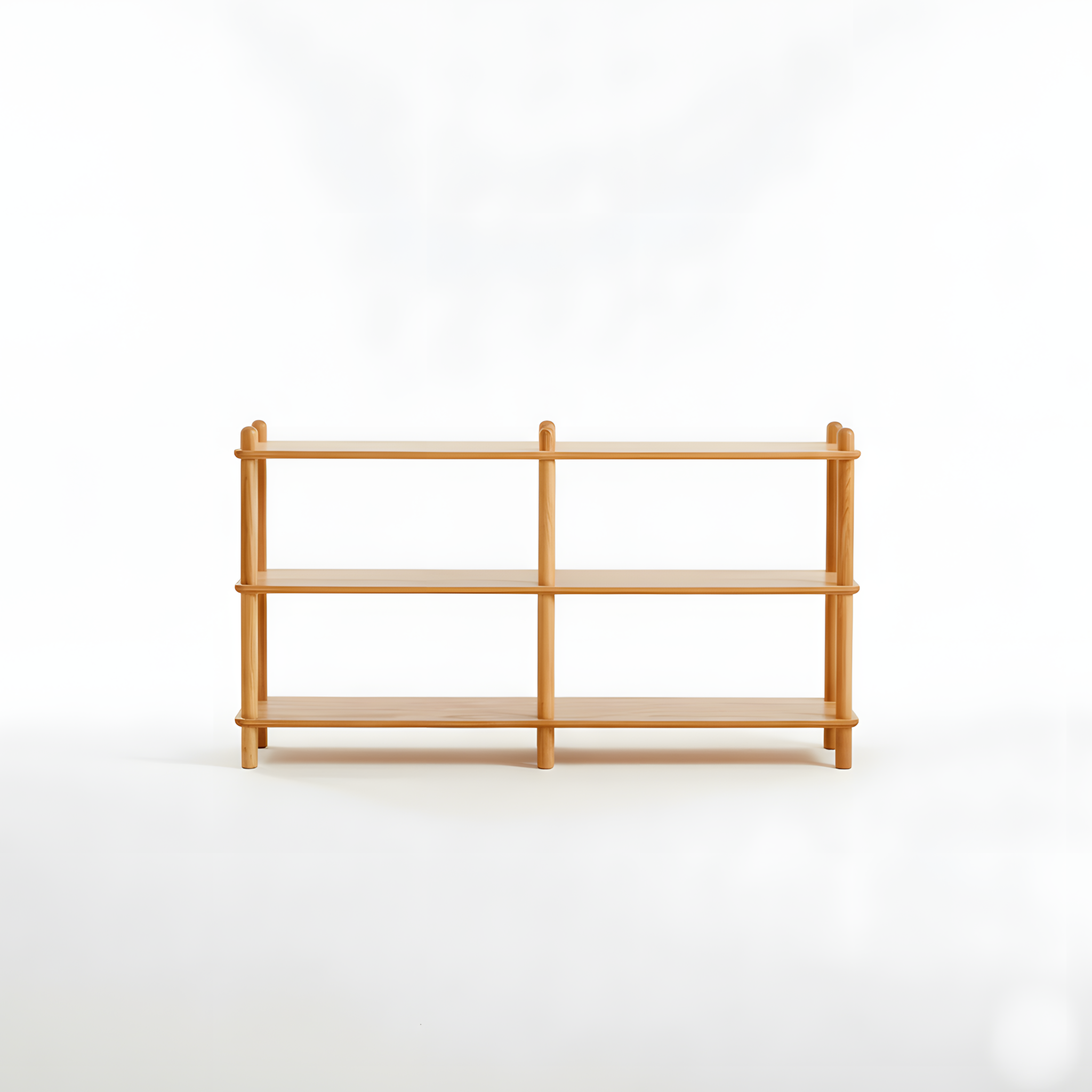 2 Tier Solid Oak Wood Tall Display Shelf Bookshelf Storage Rack Stand