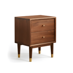 MIUZ Solid Walnut Timber Bedside Tables Drawers Side Table Nightstand Storage Cabinet Wood