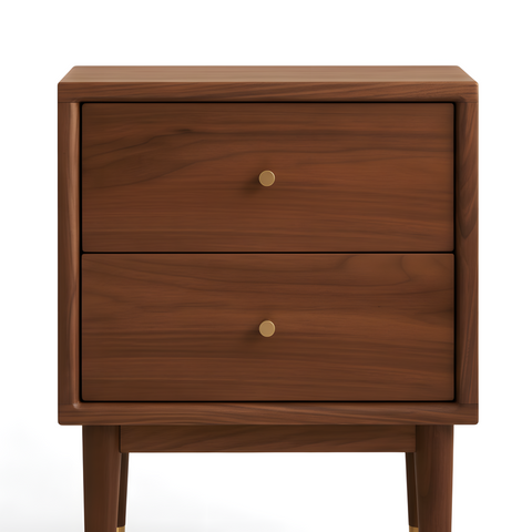 MIUZ Solid Walnut Timber Bedside Tables Drawers Side Table Nightstand Storage Cabinet Wood