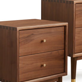 Vejle Set of 2 Solid Walnut Bedside Table