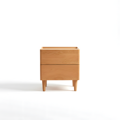 Scandinavian Solid Wood Bedside Table - Minimalist nightstand with drawer & shelf, durable, easy to assemble, ideal for bedrooms, dorms & small areas