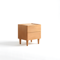 Scandinavian Solid Wood Bedside Table - Minimalist nightstand with drawer & shelf, durable, easy to assemble, ideal for bedrooms, dorms & small areas