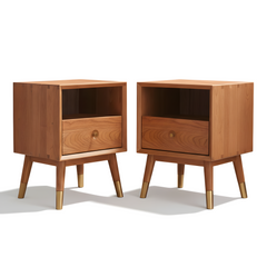 MIUZ 2x Solid Timber Bedside Tables Drawers Side Table Nightstand Storage Cabinet Wood