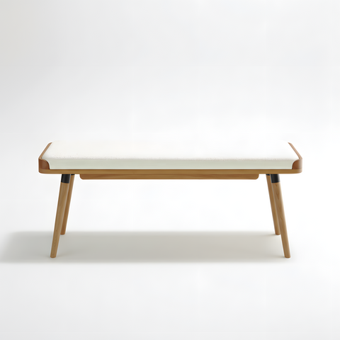 Stranden Solid Oak Upholstered Ottoman Bench