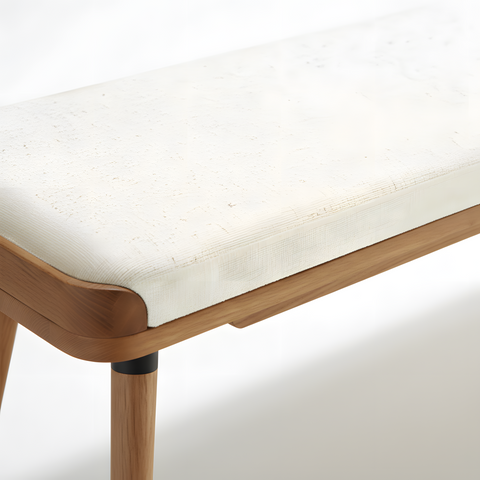 Stranden Solid Oak Upholstered Ottoman Bench