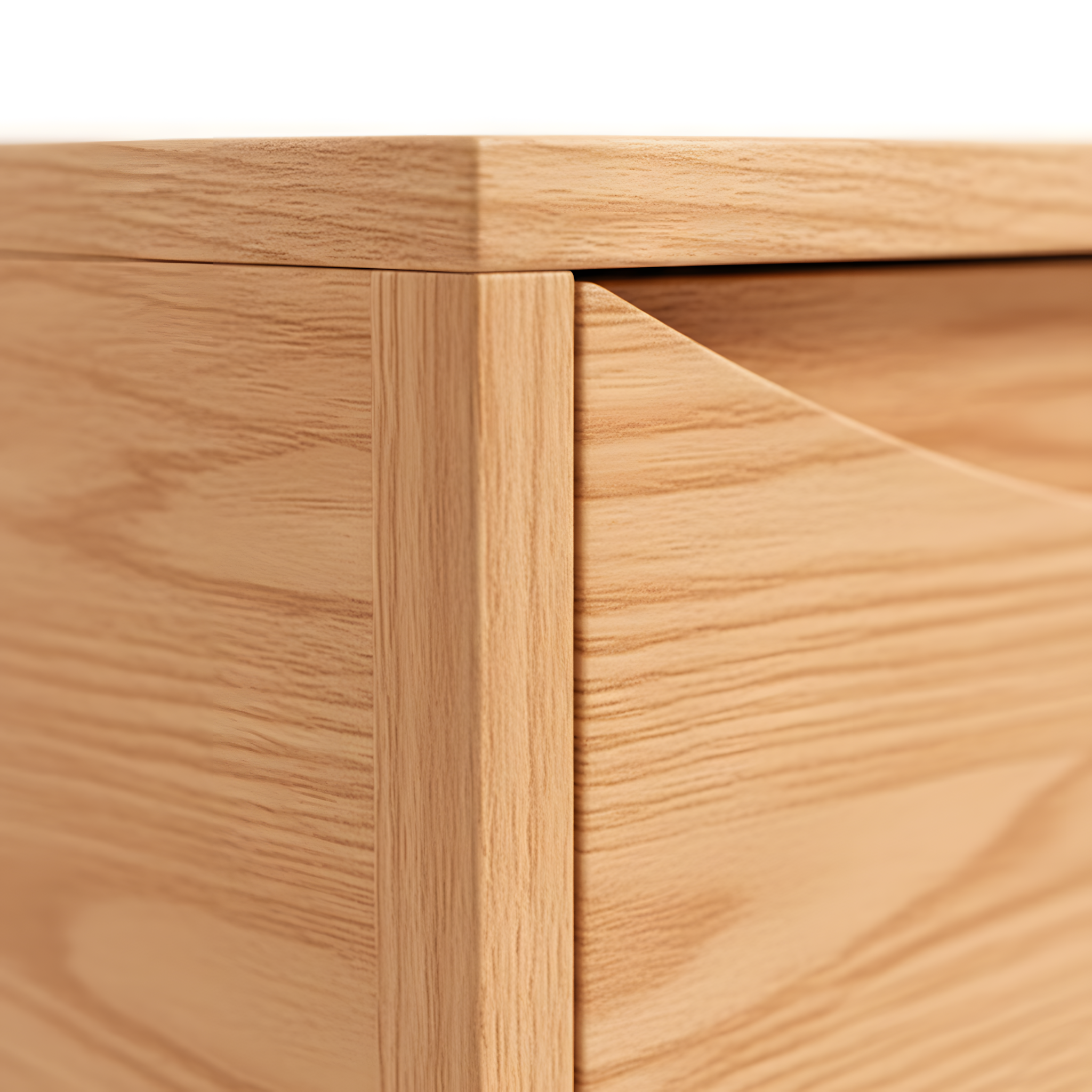 American Solid Oak Wood Bedside Table, Side Storage End Table w/ 2 Drawers, Natural Wood Finish Organizer, Minimalist Nightstand w/ Tapered Legs