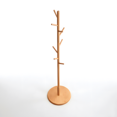 Solid Beechwood Hat Coat Clothes Rack Stand