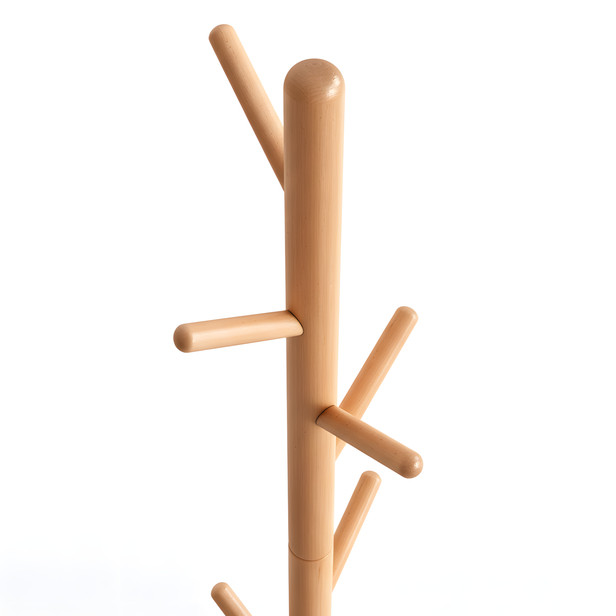 Solid Beechwood Hat Coat Clothes Rack Stand