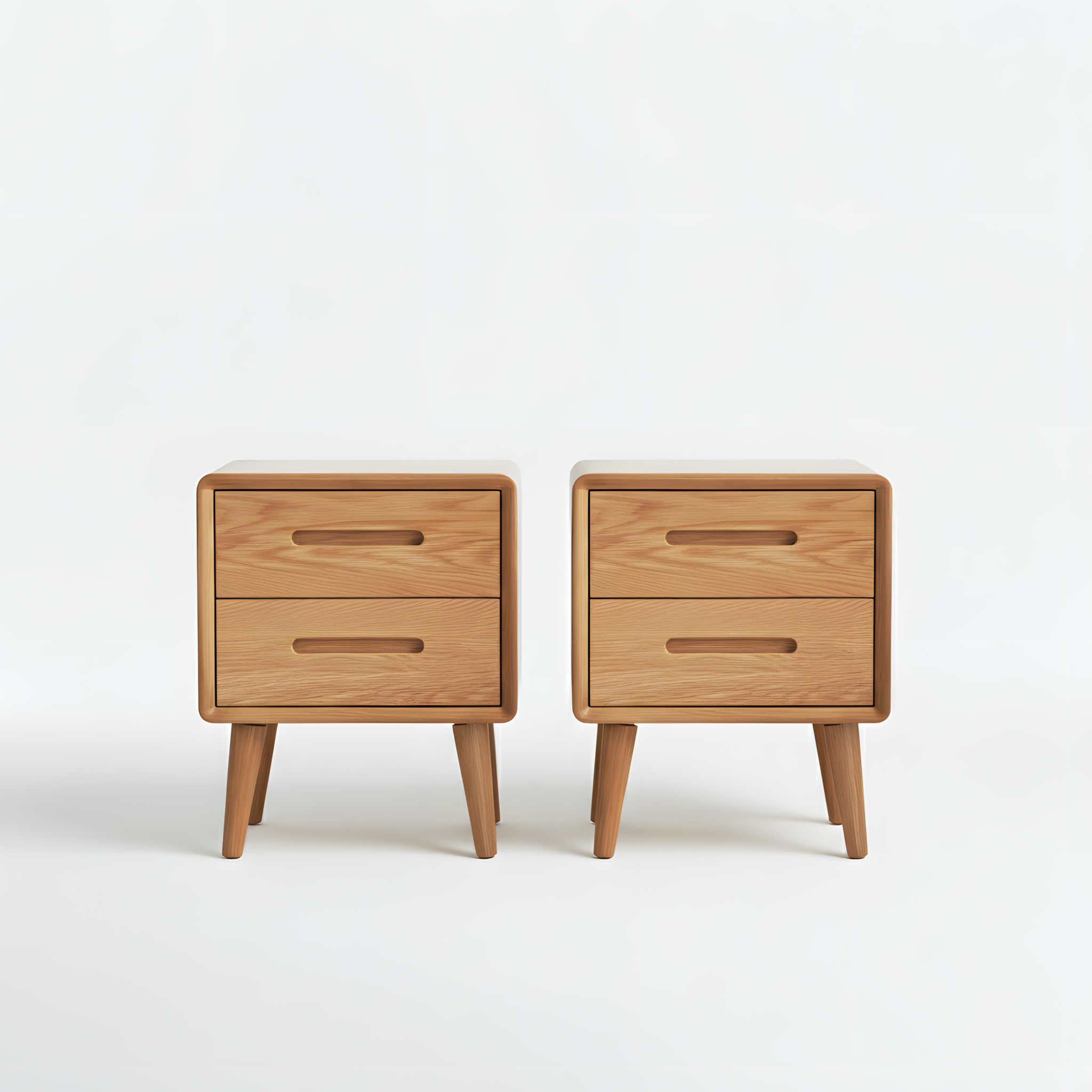 MIUZ 2x Bedside Table Bed Side Tables Drawers Side Tables Solid Timber American Oak Wood Nightstand