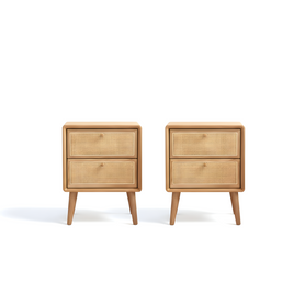 Struer Set of 2 Solid Oak Wood Bedside Table
