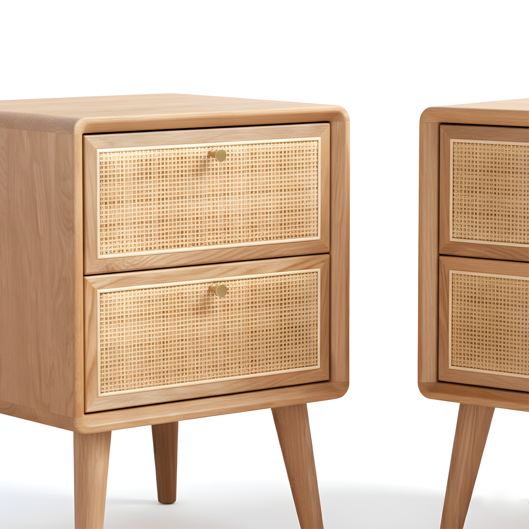 MIUZ 2x Bedside Table Bed Side Tables Drawers Side Tables Solid Timber American Oak Wood Nightstand