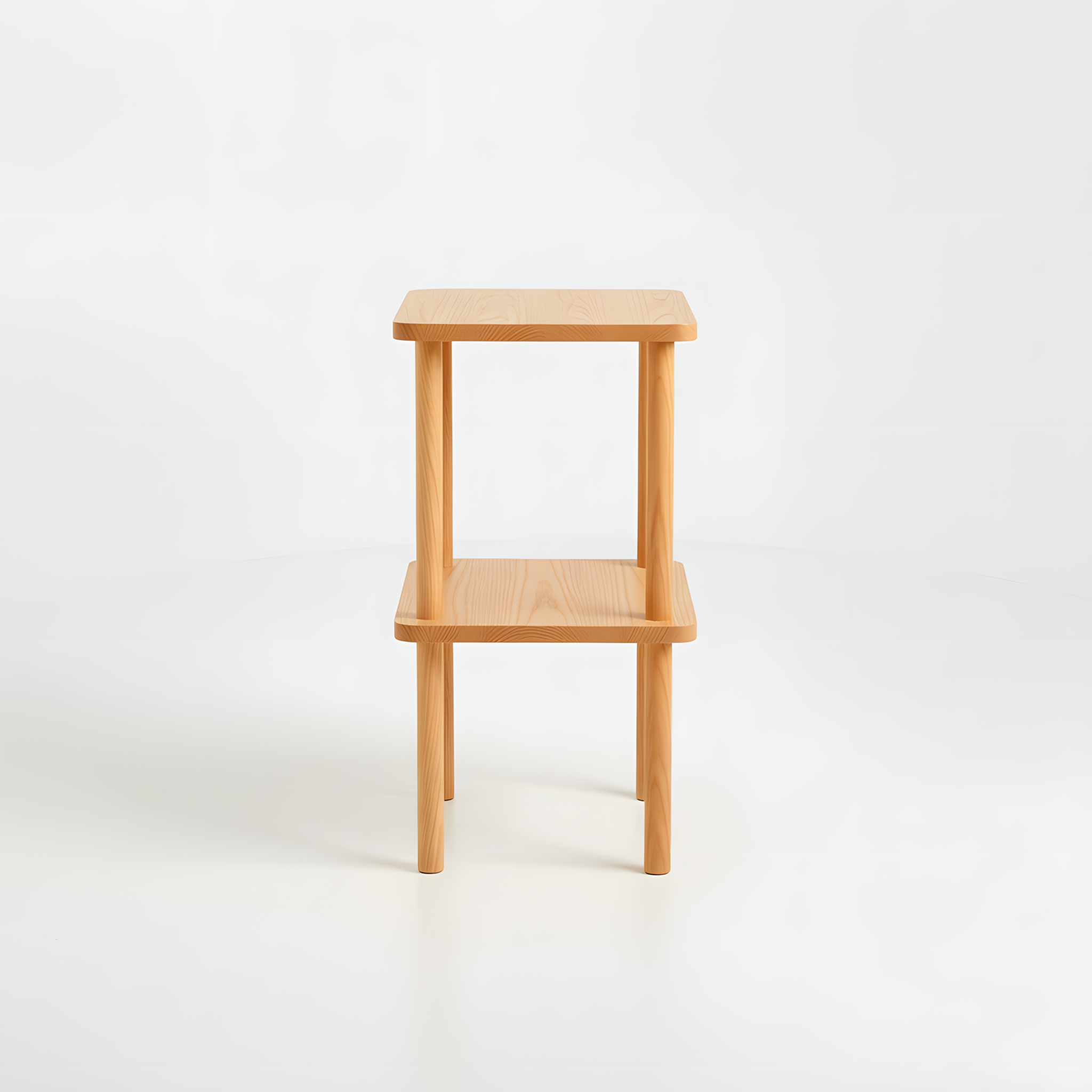 2 Tier Solid Oak Tall Side Table Display Rack Shelf Bookstand Storage Rack Stand