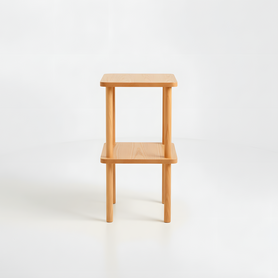 Ribe 2 Tier Solid Oak Tall Display Rack