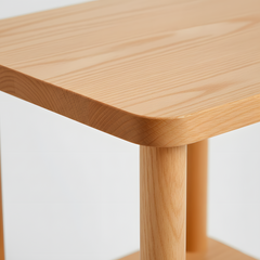 2 Tier Solid Oak Tall Side Table Display Rack Shelf Bookstand Storage Rack Stand