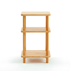 3 Tier Solid Oak Tall Side Table Display Rack Shelf Bookstand Storage Rack Stand