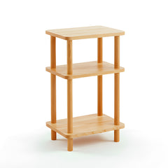 3 Tier Solid Oak Tall Side Table Display Rack Shelf Bookstand Storage Rack Stand