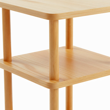 3 Tier Solid Oak Tall Side Table Display Rack Shelf Bookstand Storage Rack Stand