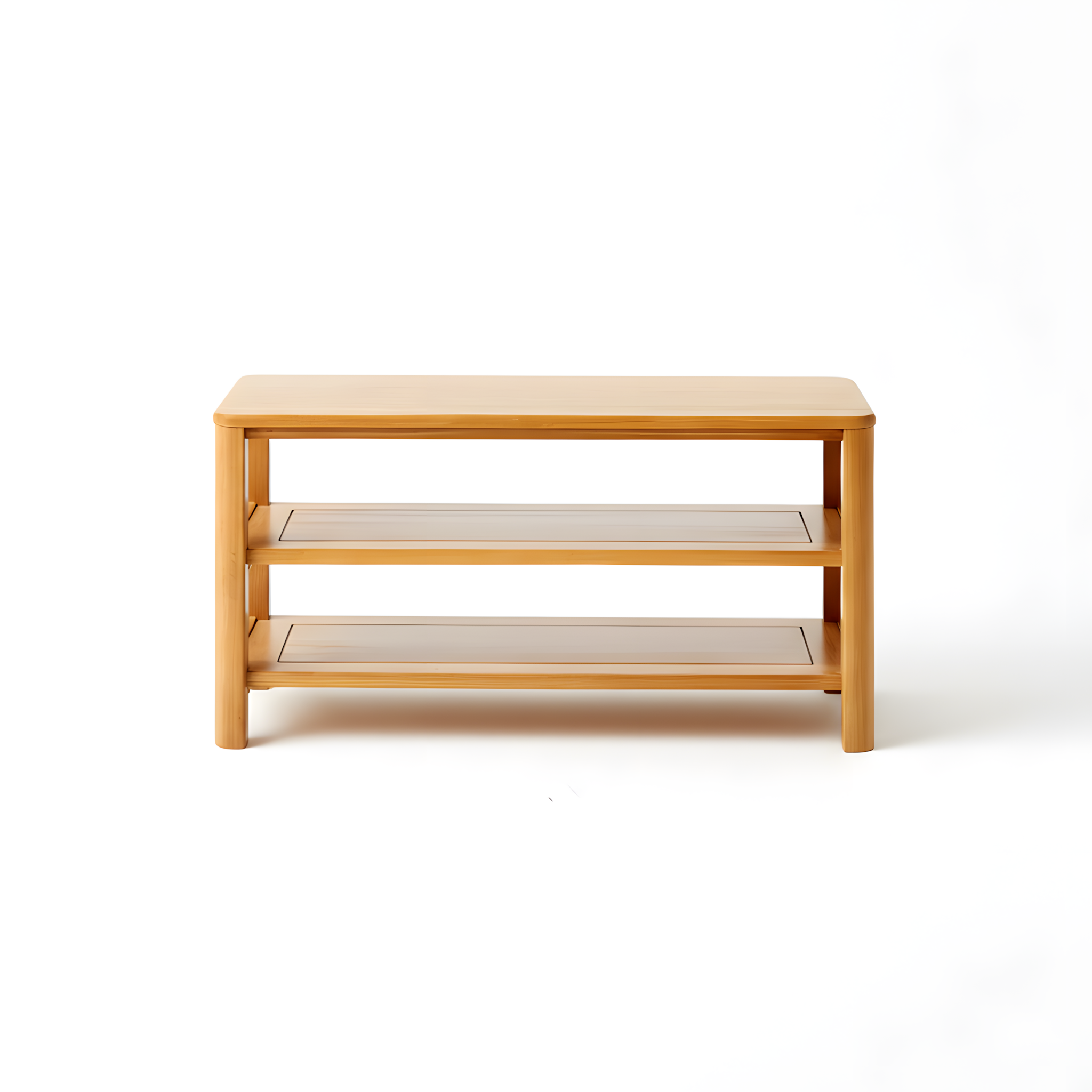 Modern Shoe Bench Solid American Oak Wood Entryway Seat with Shoe Storage Rack and Shelf Space-Saving Organizer for Hallway, Bedroom, Apartment