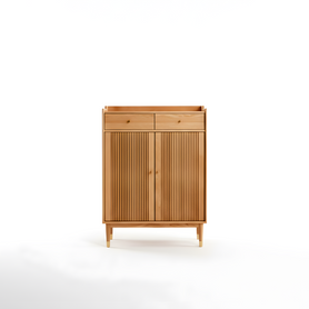 Tromso 2 Door Solid Oak Wood Shoe Cabinet