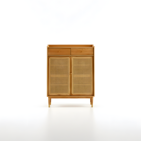 Svalbard Solid Oak 2 Door Shoe Cabinet with Drawers