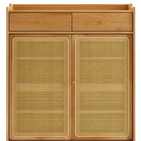 Svalbard Solid Oak 2 Door Shoe Cabinet with Drawers