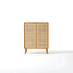 Solid American Oak Shoes Cabinet Storage Double Doors 5 Layer Shelves Drawers Organiser Home Decor