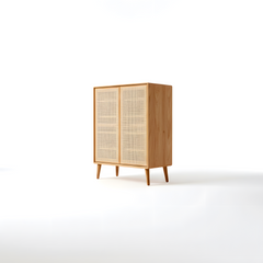 Solid American Oak Shoes Cabinet Storage Double Doors 5 Layer Shelves Drawers Organiser Home Decor