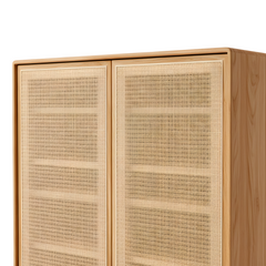 Solid American Oak Shoes Cabinet Storage Double Doors 5 Layer Shelves Drawers Organiser Home Decor