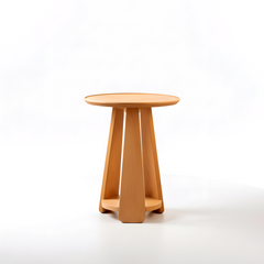 Solid Beechwood Small Side Table, End Tables with LED lamp for Living Room Decor