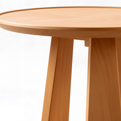 Solid Beechwood Small Side Table, End Tables with LED lamp for Living Room Decor