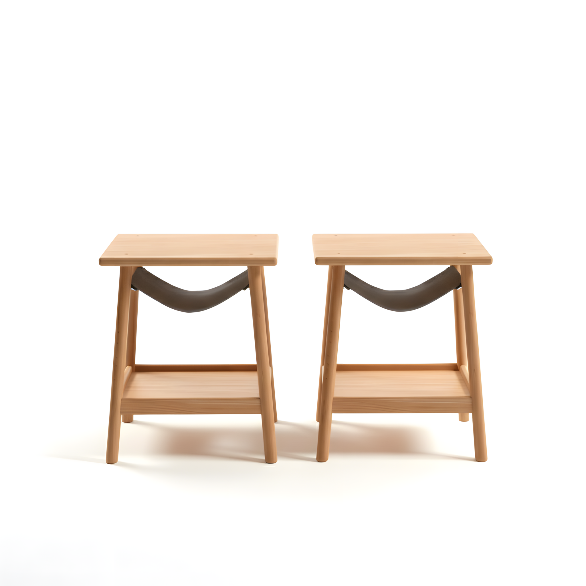 2x Oakwood Small Side End Table for Living Room Bedroom Decor with Magazine Holder