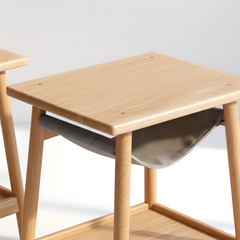 2x Oakwood Small Side End Table for Living Room Bedroom Decor with Magazine Holder