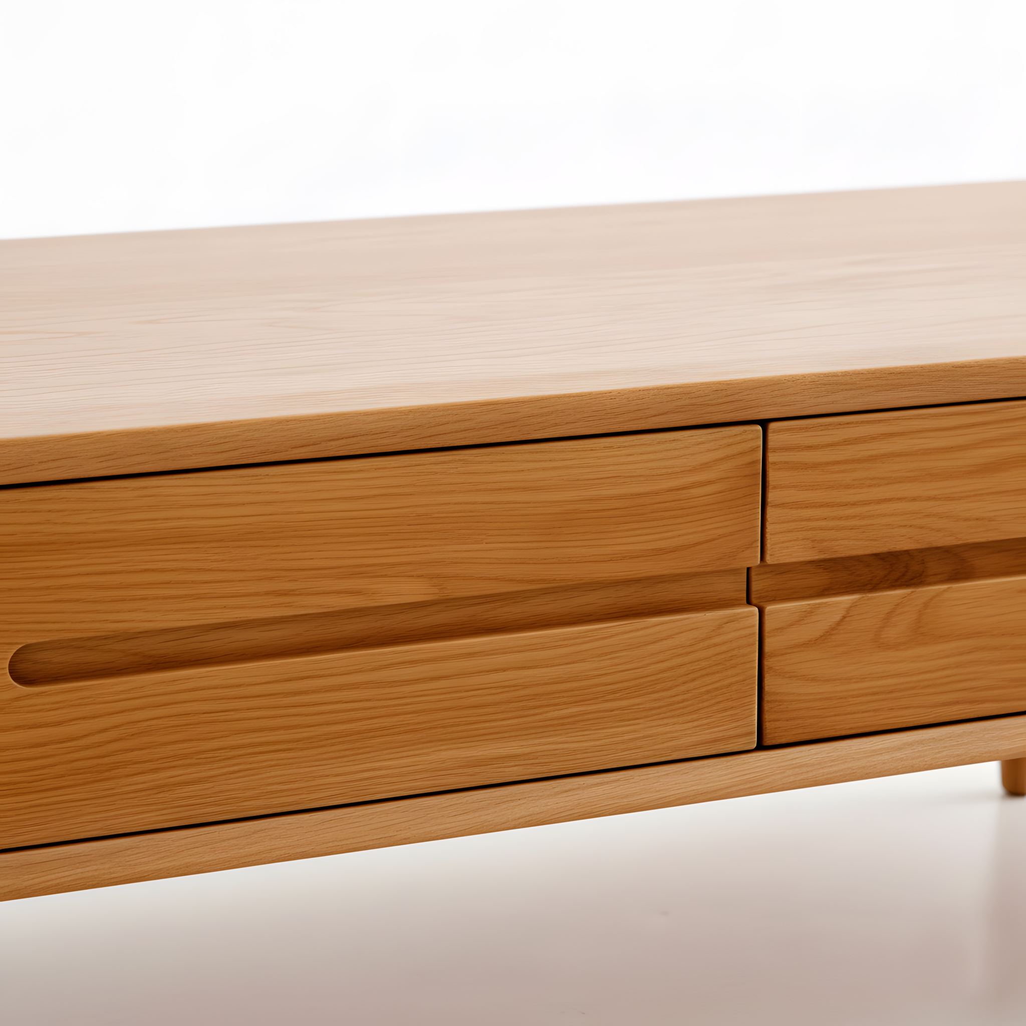 Modern Coffee Table Drawer Storage Wooden Organizer TV Stand Entertainment American Oak 120cm