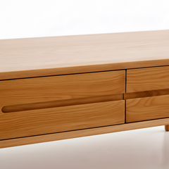 Modern Coffee Table Drawer Storage Wooden Organizer TV Stand Entertainment American Oak 120cm