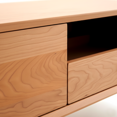 Modern Coffee Table Drawer Storage Wooden Organiser TV Stand Entertainment Cherry Wood 120cm