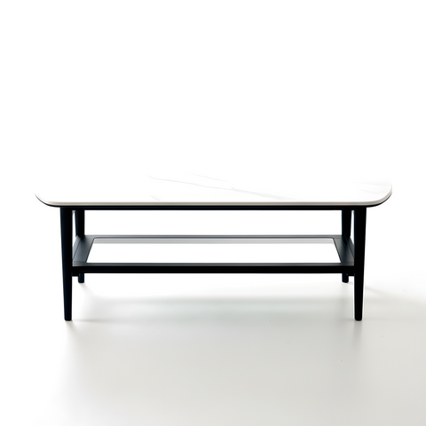 American Oak Coffee Table Modern Wooden Tables, Slate Top Center Table For Living Room