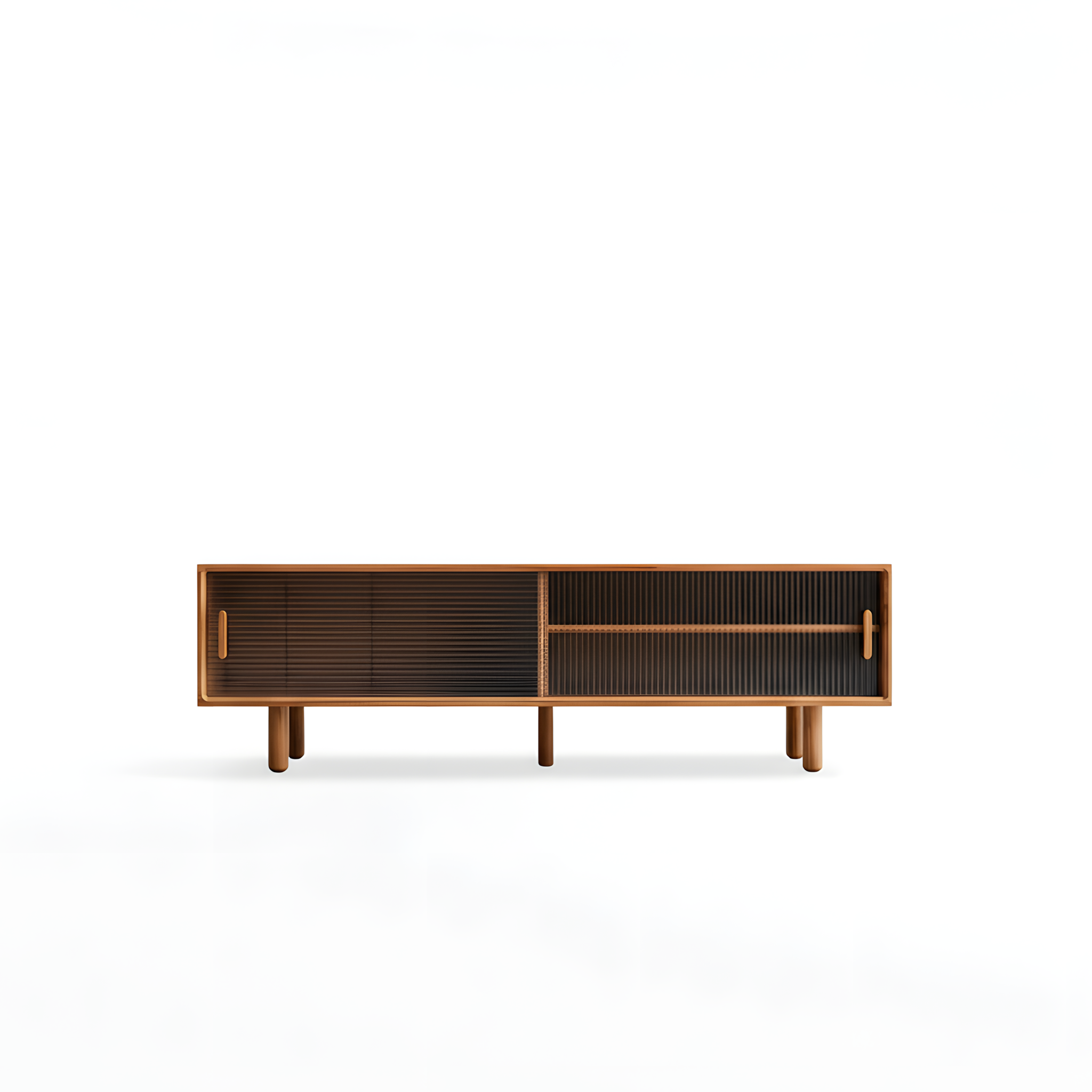 Modern TV Cabinet Entertainment Unit Stand Storage Lowline Wooden Scandinavian Solid Oak 130cm